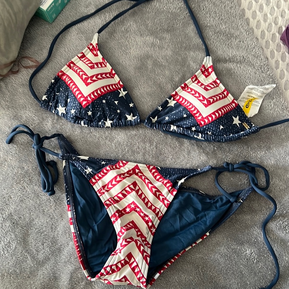 Red, white and blue 4th of July bikini set